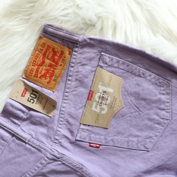 NEW Levi's Denim Shorts 501 Purple Size 29 - Picture 4 of 5